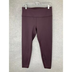 Spyder Active‎ Fleece Leggings High Waist Athletic Workout Cropped Purple Large